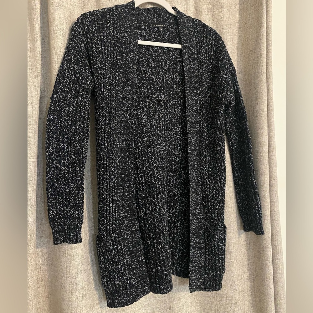 Express Black and White Knit Cardigan- XS